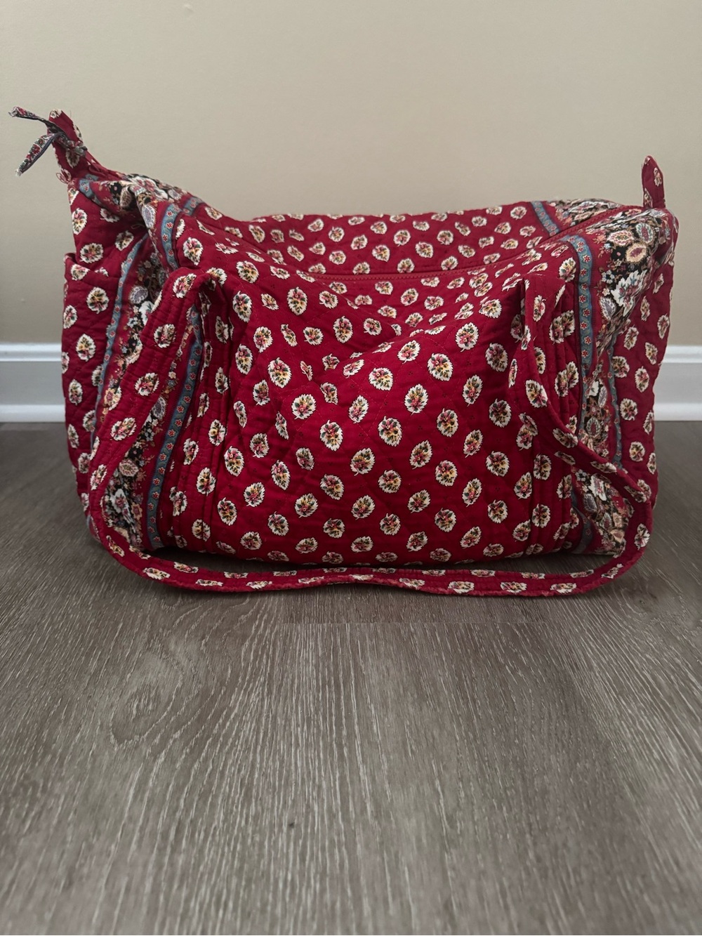 Quilted Red Floral Vera Bradley duffle bag